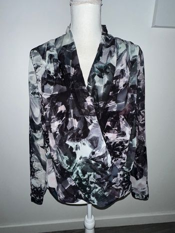 Chemisier drapé bijoux pierres précieuses H&M T40 L