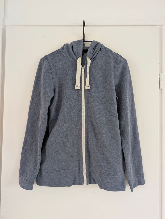 Sweat zippé à capuche bleu – Kiabi XS