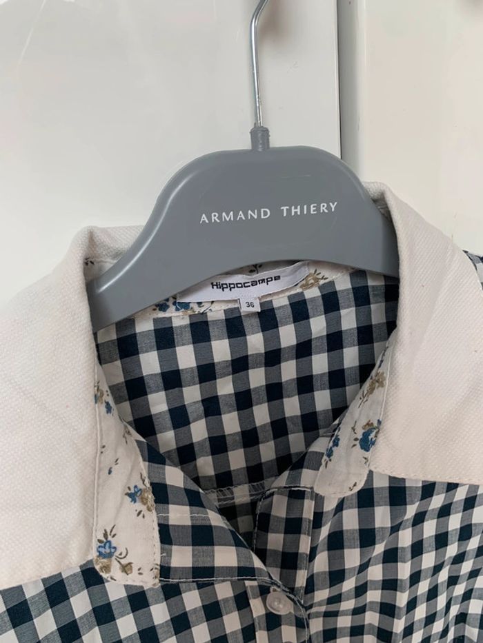 Chemise a petits carreaux bleu marine - photo numéro 4