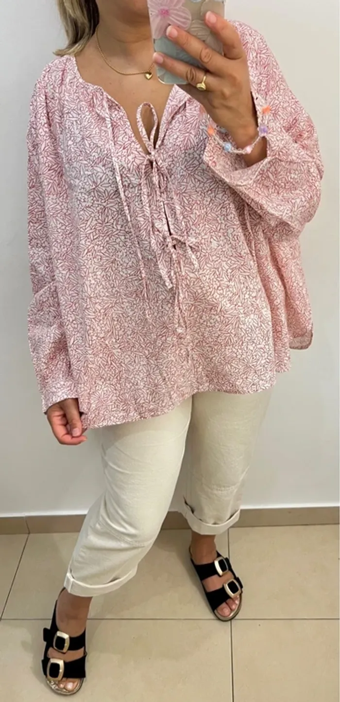 Blouse ample floral Des Petits Hauts  taille 38 et plus - photo numéro 6