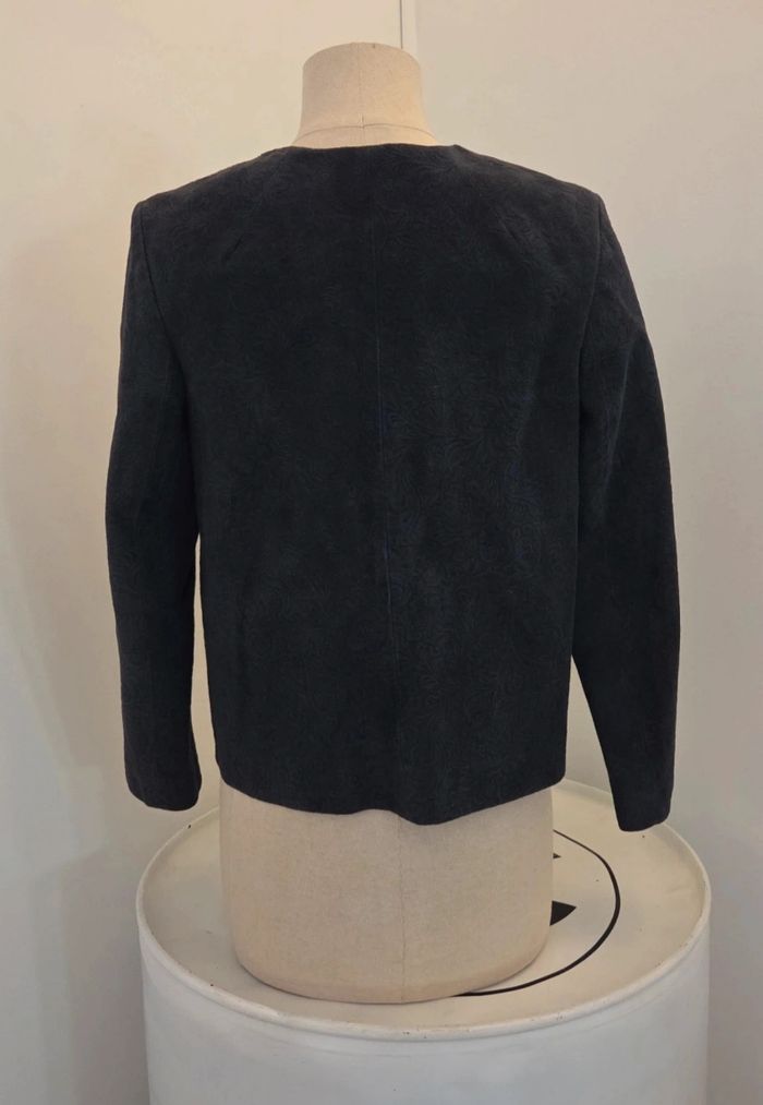 Veste & Other Stories cuir velours bleu marine – T34 – chic & intemporelle - photo numéro 5