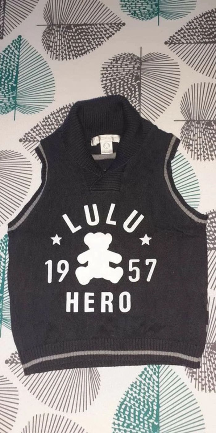 Pull sans manches Lulu Castagnette 24 mois