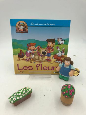 Livre + figurines Altaya les animaux de la ferme N•35 les fleurs