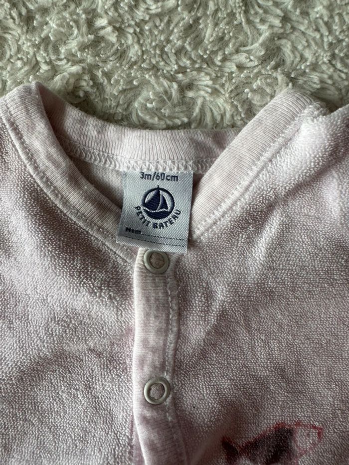 Pyjama grenouillère rose petit bateau taille 3 mois - photo numéro 3