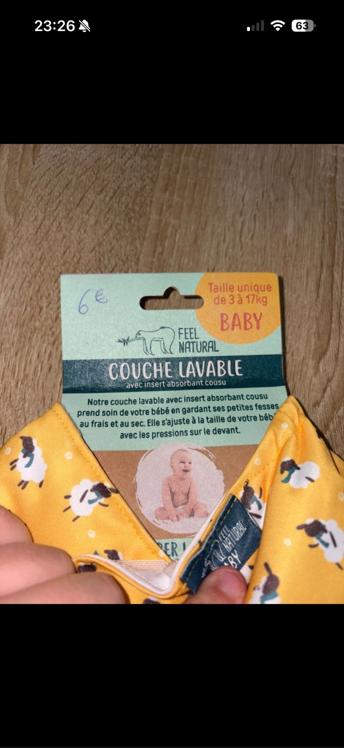 Couche lavable feel Natural – Taille unique (3 à 17kg) 🌿 - photo numéro 2