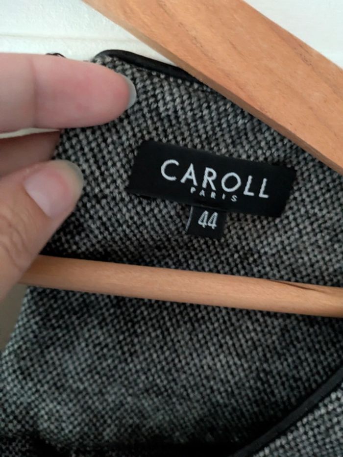 Magnifique haut blouse femme gris chiné Caroll taille 44 - photo numéro 3