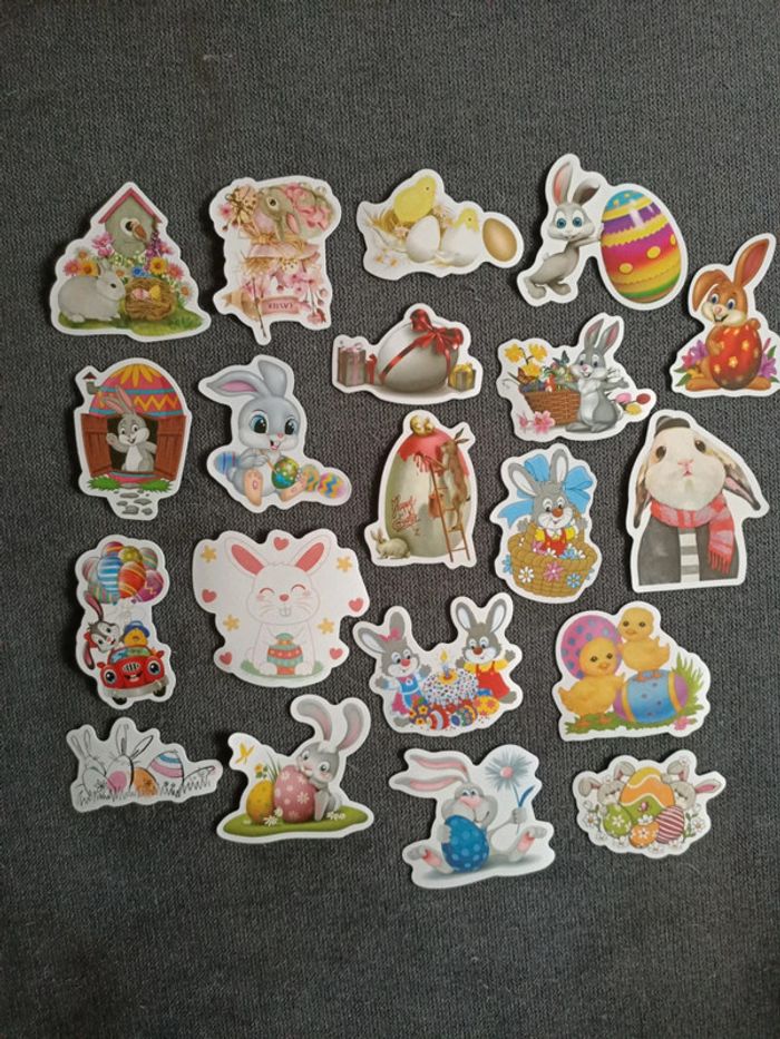 Autocollants de Pâques oeufs et lapins