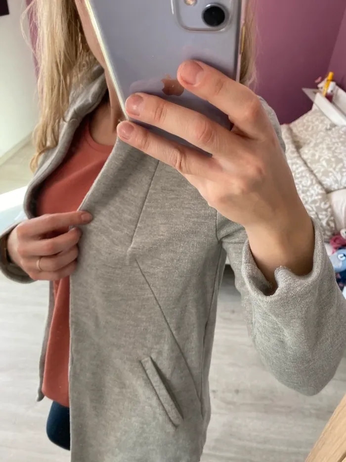 Veste blazer Promod gris pailleté - photo numéro 2