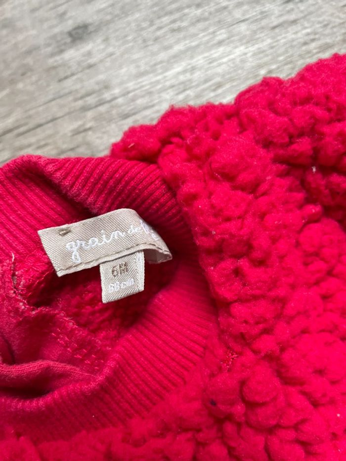 Pull chaud fushia - grain de blé 6 mois - photo numéro 3