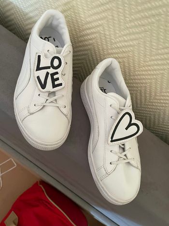 Baskets puma blanches fille