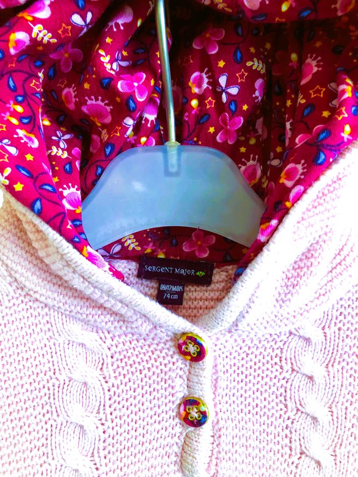 SERGENT MAJOR - CAPE PONCHO BÉBÉ FILLE DÉTAILS TORSADES & PETITES OREILLES 9/12M - photo numéro 7