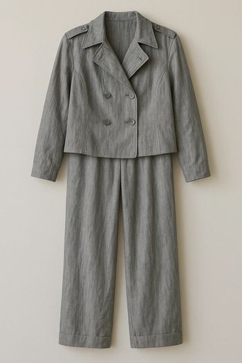 Tailleur fluide gris clair Burton - Ensemble veste 38 + pantalon 40