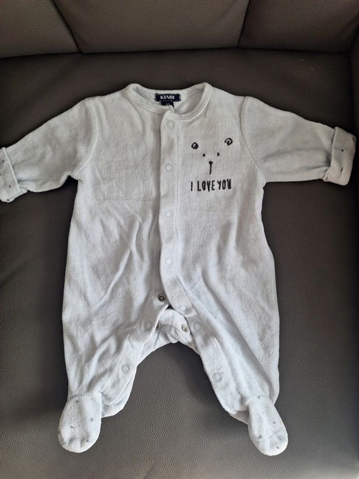 Pyjama bleu très clair Kiabi 1 mois