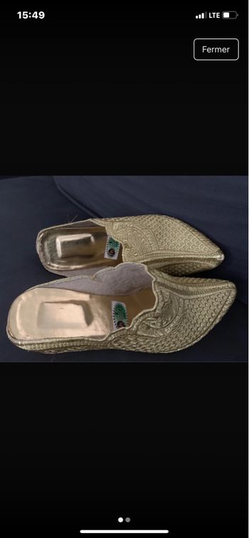 babouche talon doré