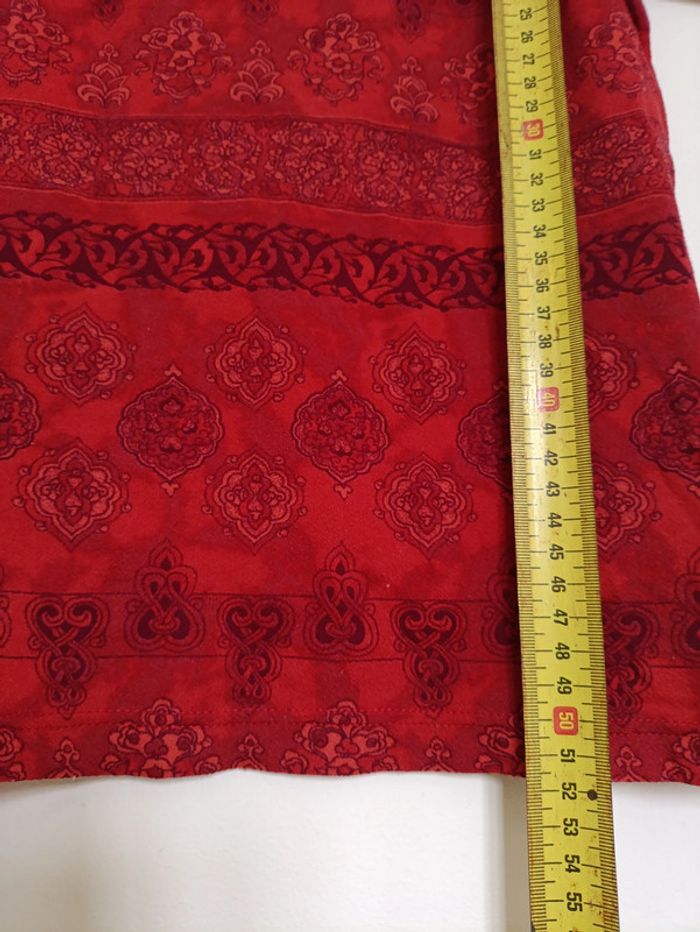 Haut rouge vintage motifs orientaux – Taille 38/40 vintage - photo numéro 4