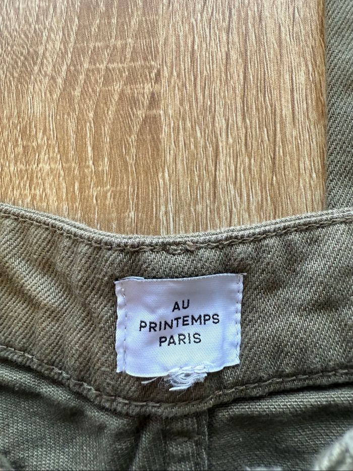 Jean droit taille haute kaki au printemps Paris taille 36 S - photo numéro 4