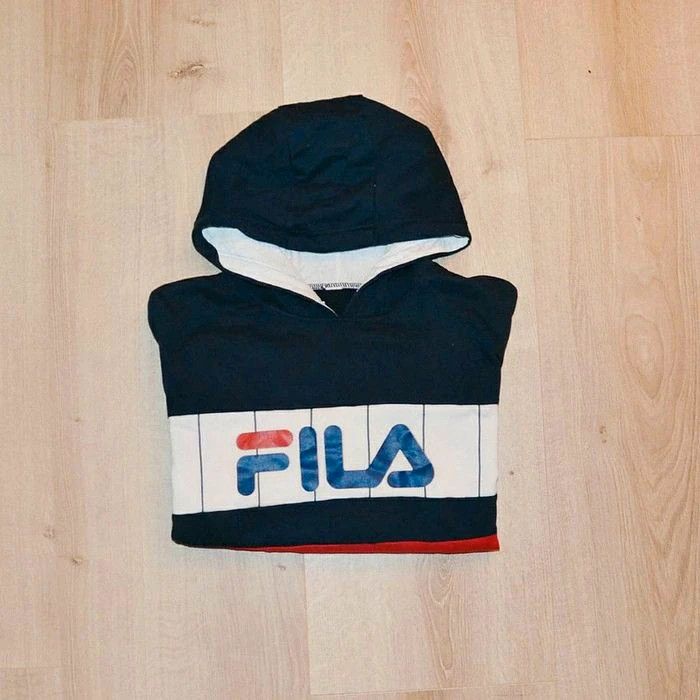Fila Sweat à Capuche Hoodie Vintage 90's Exclusive Collection Homme Bleu Blanc Rouge (Taille M) - photo numéro 10