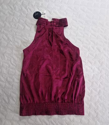 Top sans manches  , satin  , femme , bordeaux / violet   , taille M