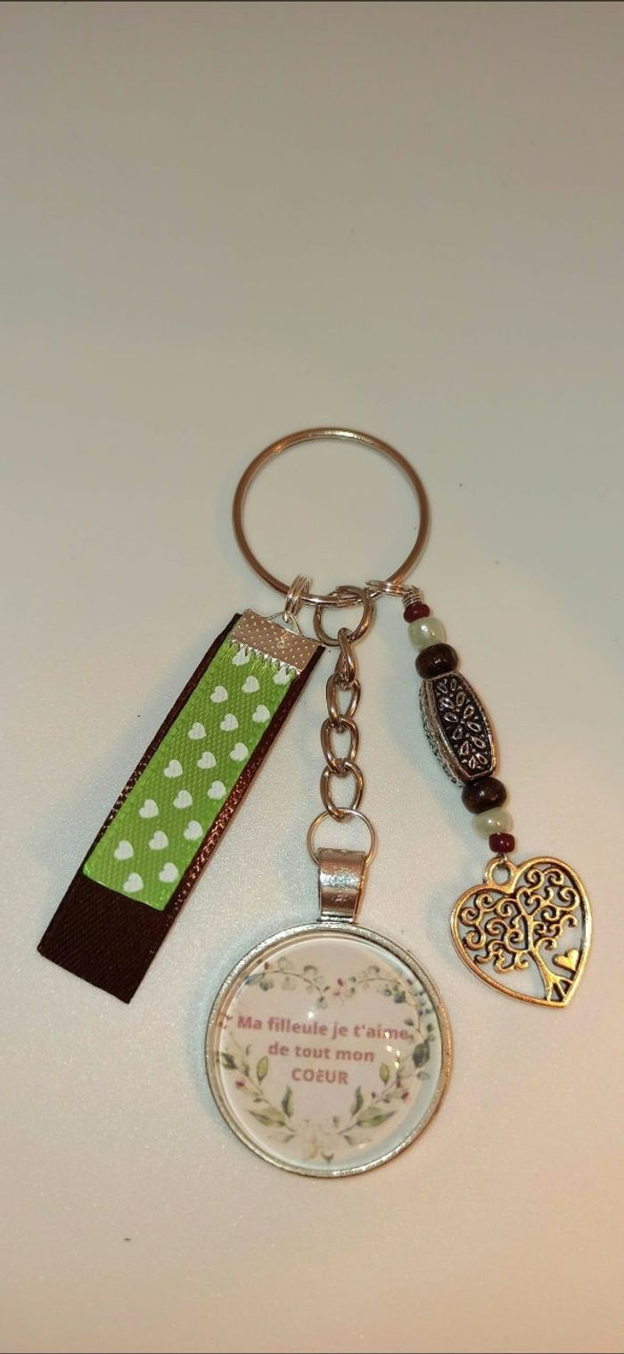 Porte clé filleule "ma filleule je t'aime de tout mon coeur"