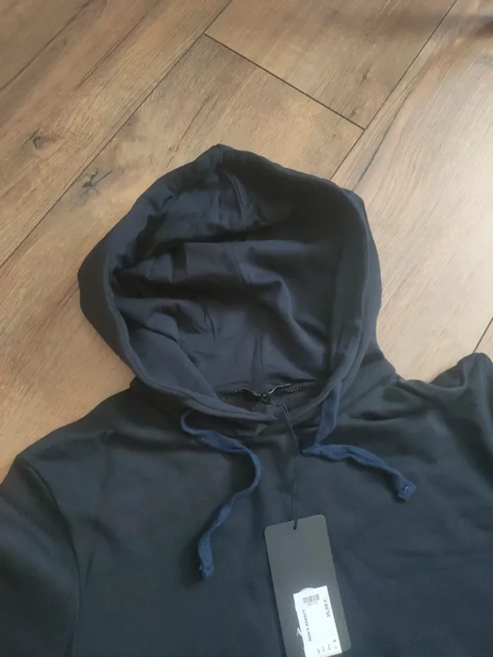Sweat à capuche uni bleu marine aarhon taille S - photo numéro 4