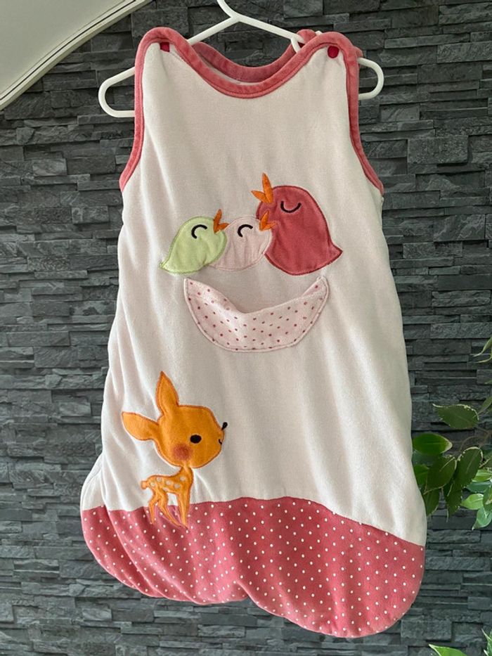 🌸 sublime Gigoteuse bébé fille 0-6 mois | Motif oiseaux & faon | Kitchoun 🌸