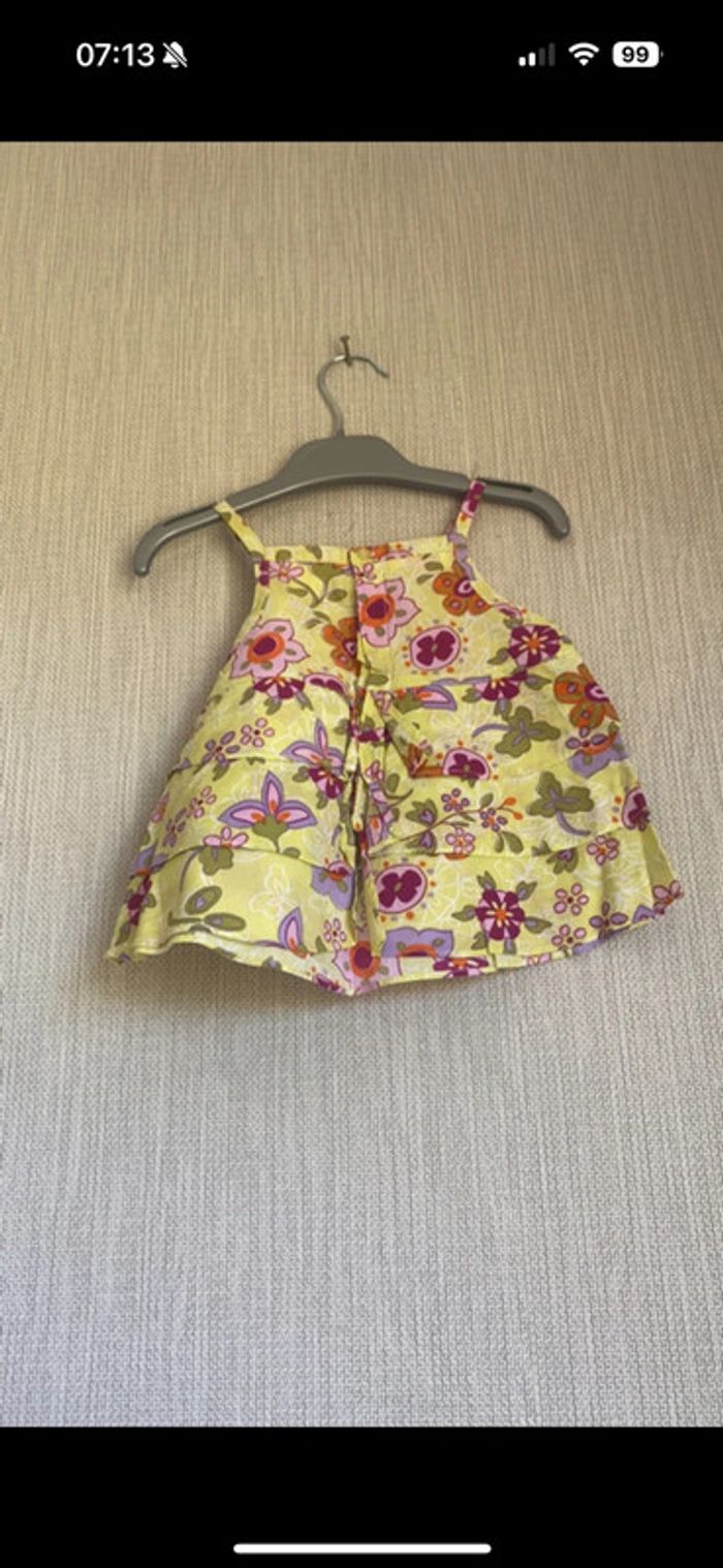Débardeur La Redoute Taille 2 ans vert fleuri - photo numéro 2
