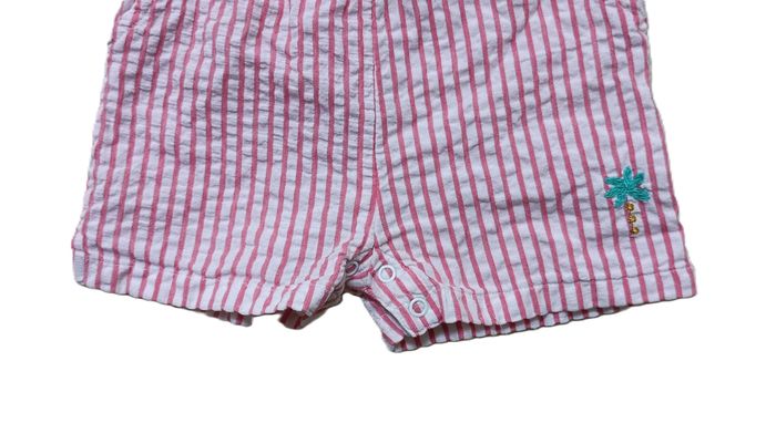 Combishort à rayures rose et blanc. C&A. Coton. Taille 12 mois. 80 cm. - photo numéro 4