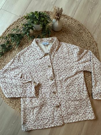 Veste en jean fleurie taille L