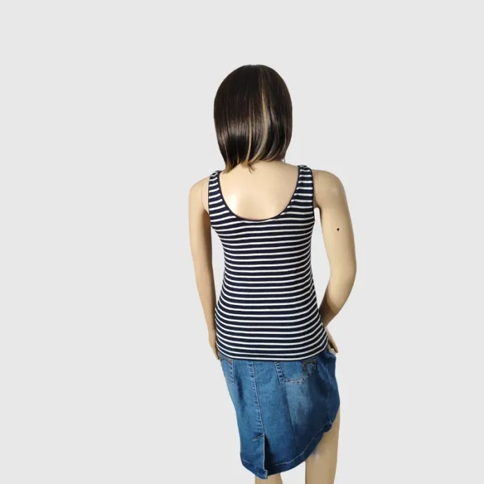 Débardeur Kiabi Rayé Bleu Marine et Blanc, Taille M - photo numéro 4