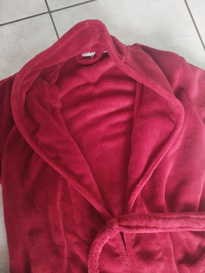 Peignoir robe de chambre rouge bordeau - photo numéro 2