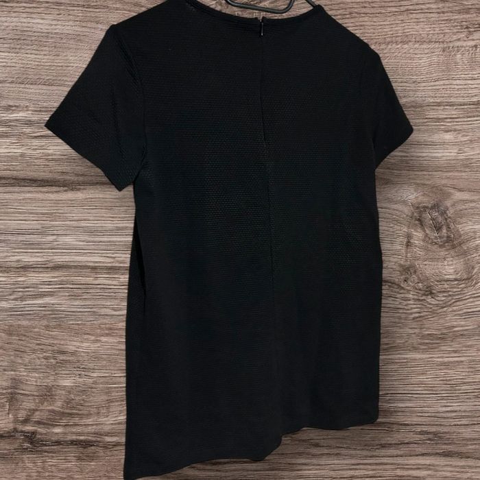 T-shirt noir, col à perles, Koton - 36/S - photo numéro 3