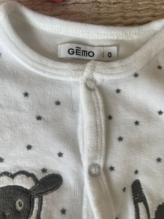 Pyjama mixte velours gemo 0 mois - photo numéro 2