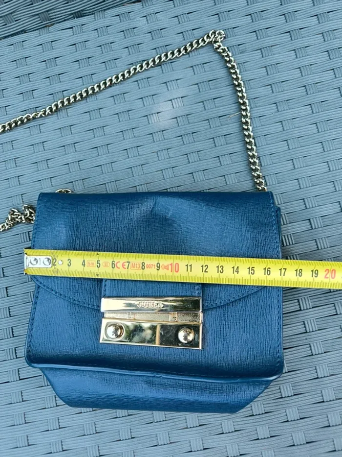 Petit sac bandoulière chaîne Furla Metropolis Bleu - photo numéro 12