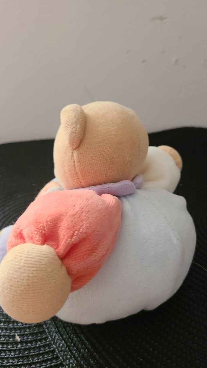 Doudou Ours Patchwork 123 orange bleu 16 cm kaloo - photo numéro 6