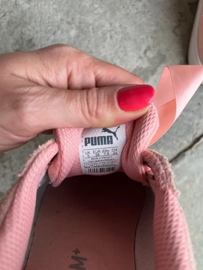 Puma sneakers rose daim avec ruban - photo numéro 5