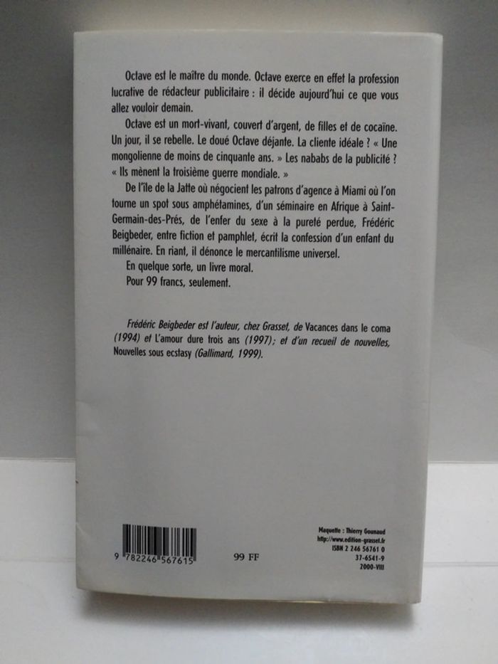 99F livre de Beigbeder - photo numéro 2