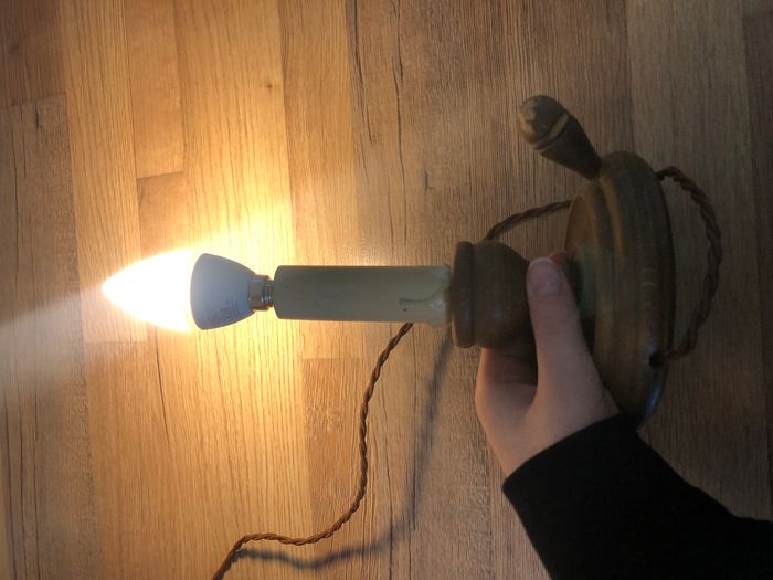 Lot de deux anciennes lampes bougeoirs à restaurer - photo numéro 10