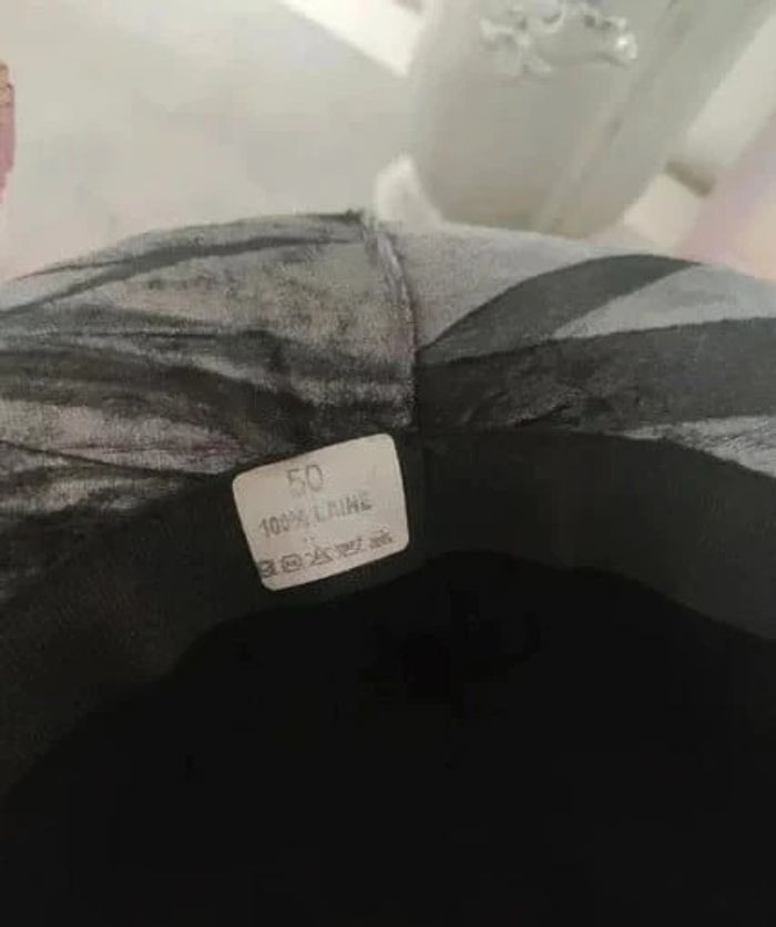 Chapeau noir vintage 100% laine - photo numéro 6