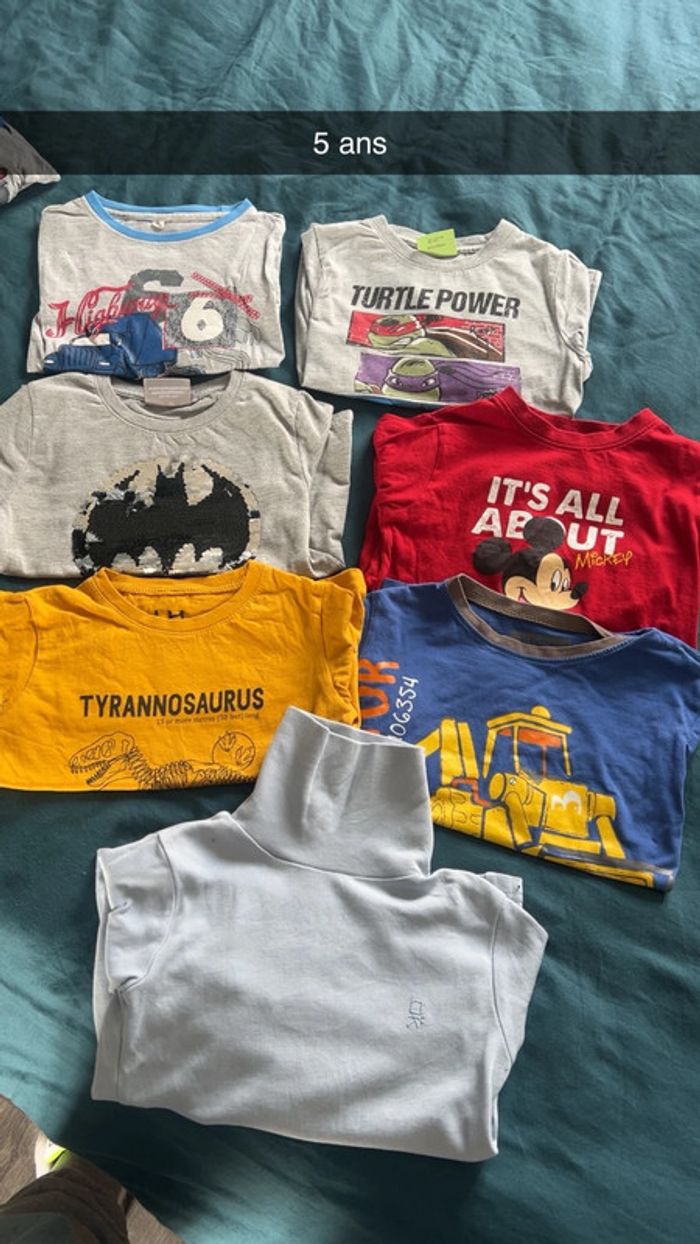 Lot tee shirt manches longues 5 ans