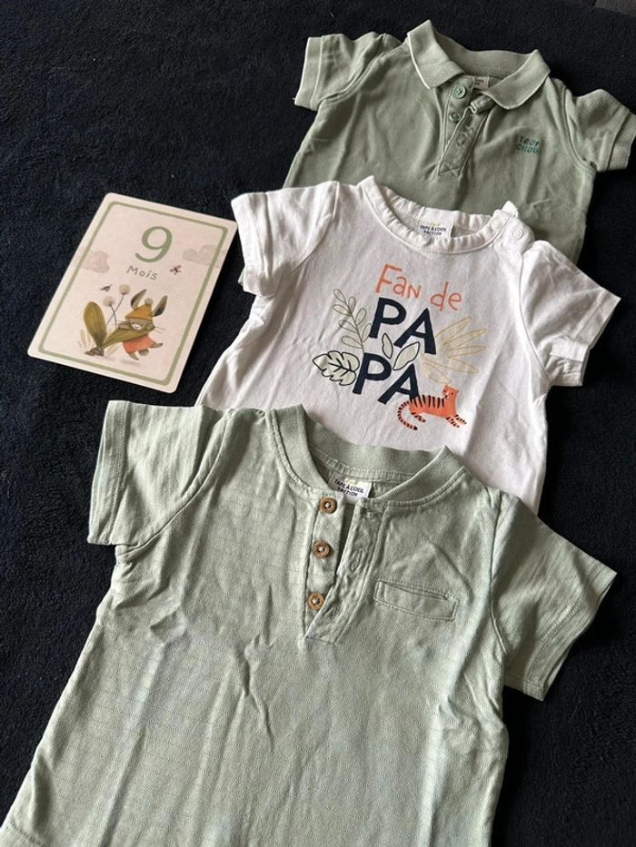Lot 3 haut t-shirts manches courtes 9 mois TAO