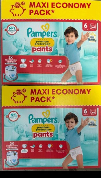 Lot 2 cartons Pampers pants premium taille 6