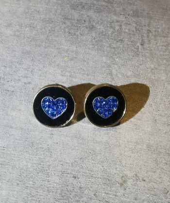 Boucles d'oreilles cœur bleu foncé