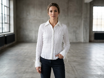 chemisier manches longues  blanc taille 36 