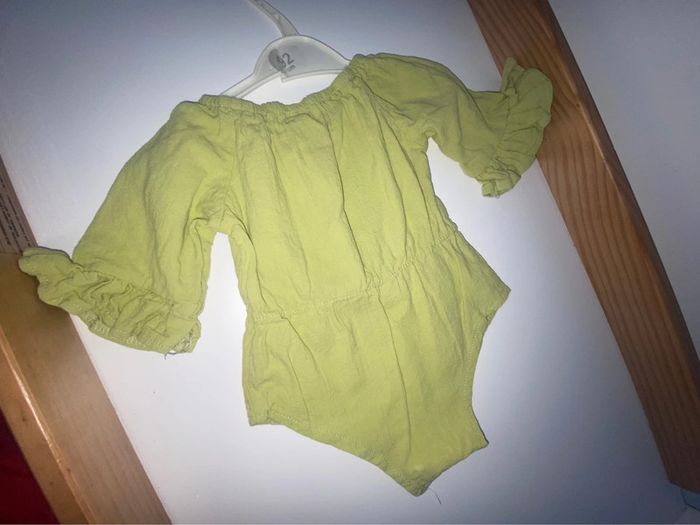 Barboteuse noeud vert anis fille 3-6 mois - photo numéro 2