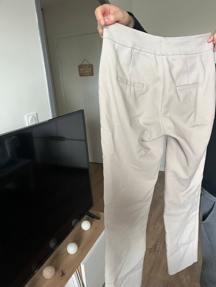 Pantalon Beige Ceintré Mango 34 - photo numéro 4