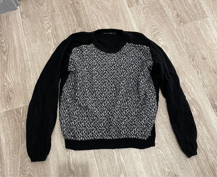 Pull femme noir et blanc taille M - photo numéro 2