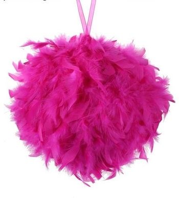 Boule de plumes fuchsia 30 cm suspension ou centre de table