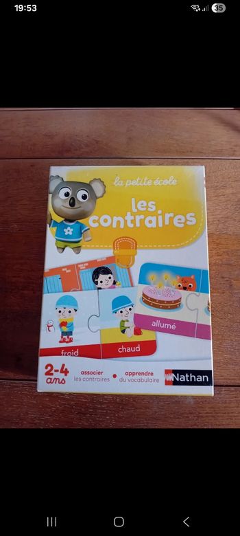 Jeux éducatif les contraires