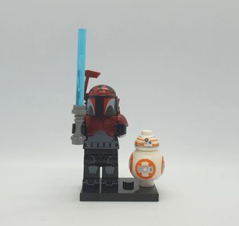 🌠 Figurine Star Wars The Clone Wars - Obi-Wan Kenobi Armure Mandalorienne avec BB-8 - (Style Lego) 🌠
