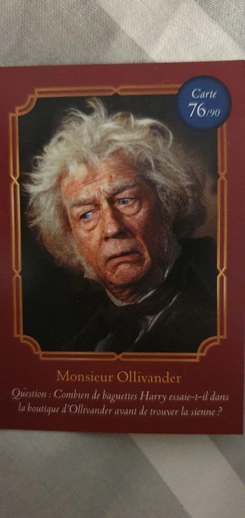 Cartes Harry Potter Auchan
Monsieur Ollivander n° 76/90